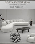 Sofa Organic Bouclé Cream 3-delt