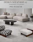Sofa Organic Bouclé Cream 3-delt