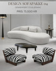 Sofa Organic Bouclé Cream 3-delt