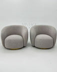 Designer loungestol i bouclé