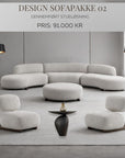 Sofa Organic Bouclé Cream 3-delt
