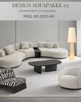 Sofa Organic Bouclé Cream 3-delt
