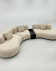 Sofa Organic Bouclé Cream 3-delt