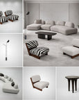 Sofa Organic Bouclé Cream 3-delt