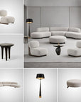 Sofa Organic Bouclé Cream 3-delt