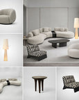 Sofa Organic Bouclé Cream 3-delt