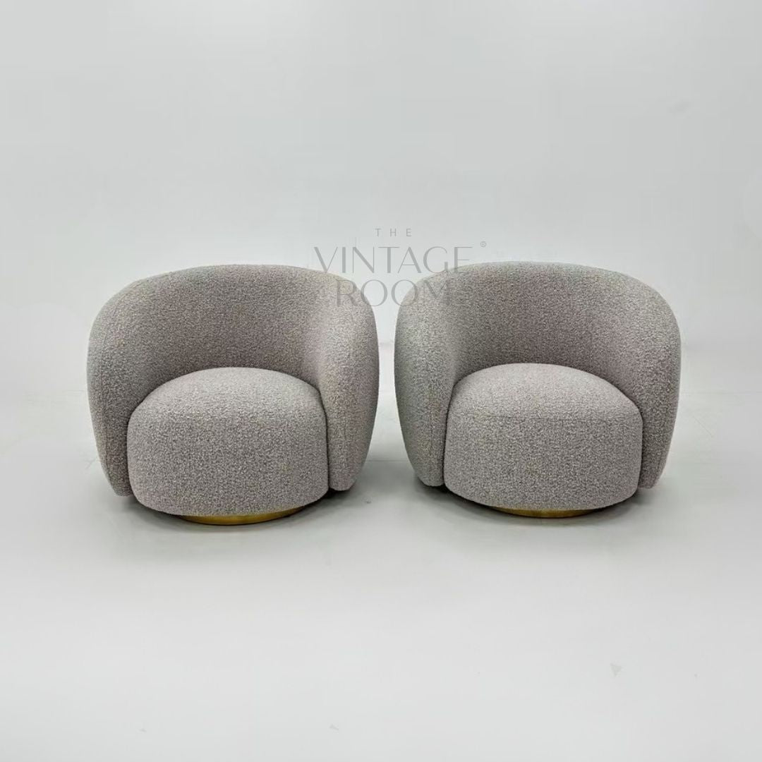 Designer loungestol i bouclé