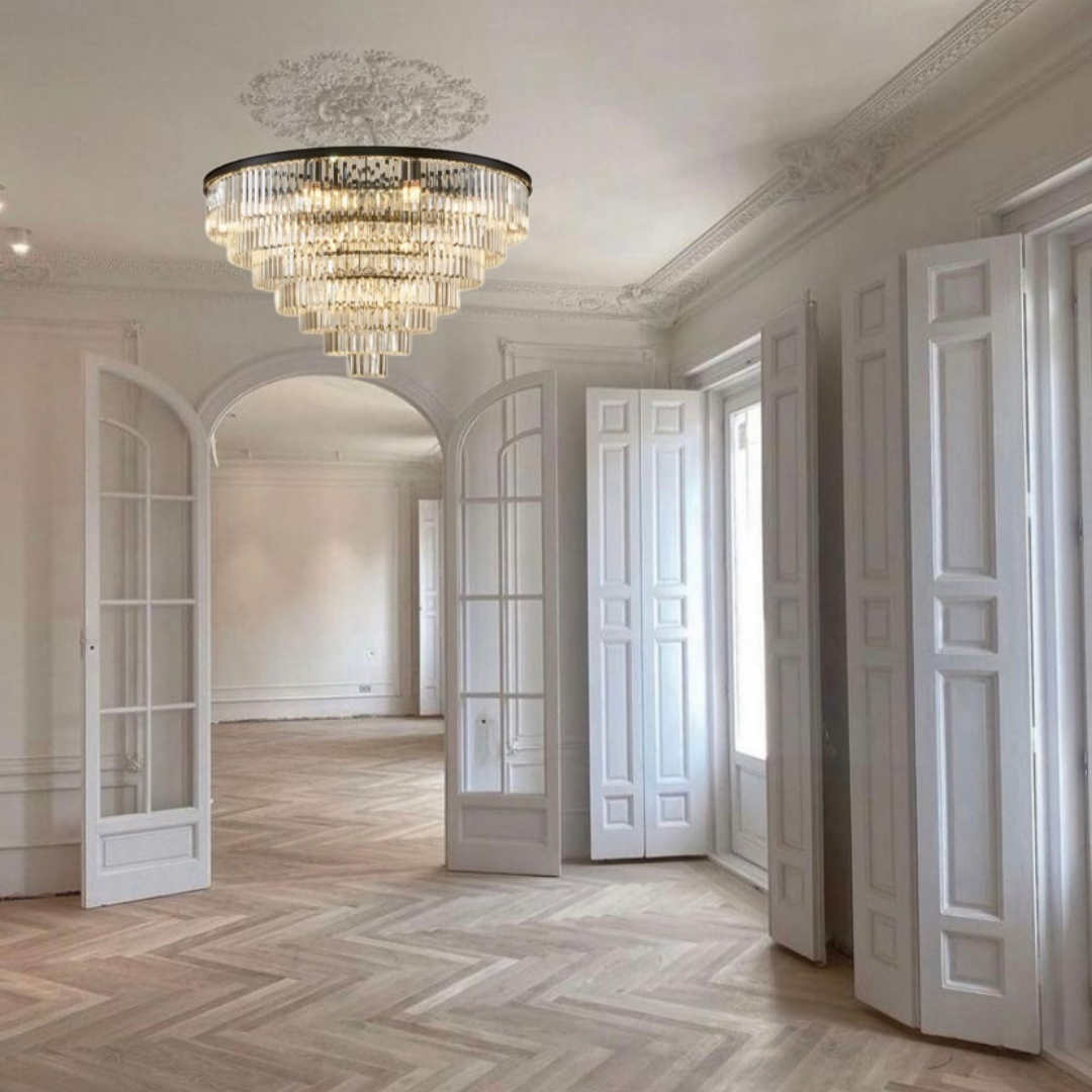 Villa Krystal lysekrone med klare krystaller, diameter 110 cm